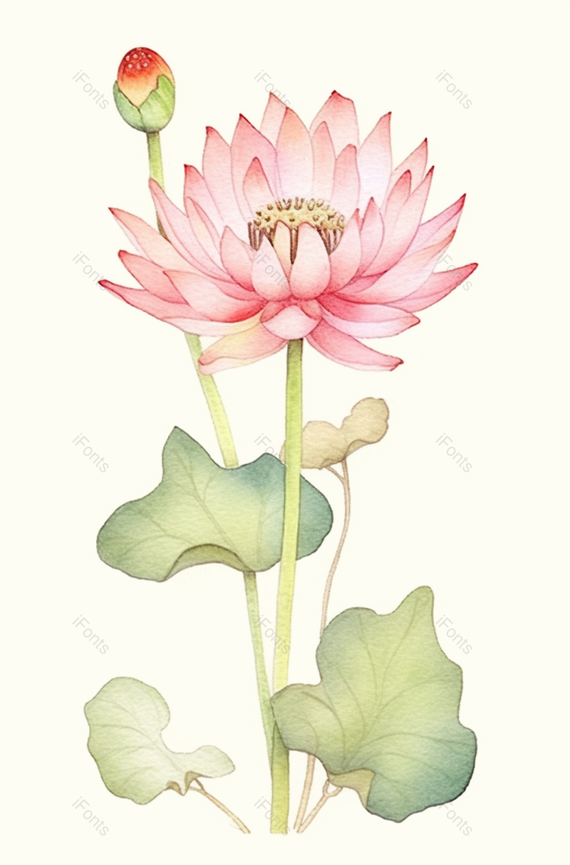 盛开的荷花水彩花卉手绘插画艺术中国风,插画/手绘图,插画/手绘图库,插画/手绘图下载,插画/手绘